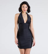 Sultry And Dreamy Open Back Halter Mini Dress