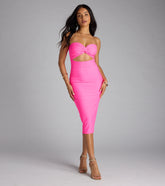 Electric Vibe Cutout Tube Midi Dress