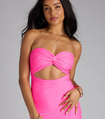 Electric Vibe Cutout Tube Midi Dress