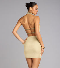 Radiant Nights Cowl Neck Mini Dress