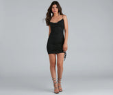 Just Add Glitter Side Tie Mini Dress