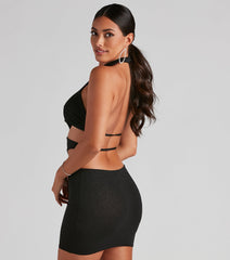 Show And Tell Glitter Halter Dress