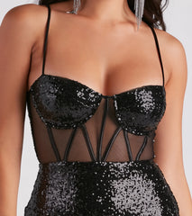 Rhythm And Shine Sequin Mesh Dress