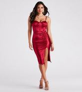 Vision In Satin Corset Midi Dress