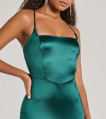 Adding Elegance Bodycon Satin Mini Dress