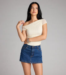 Flirty Angles One-Shoulder Crop Top
