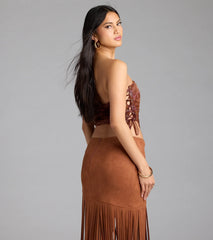 Romantic Nights Lace-Up Paisley Corset Top