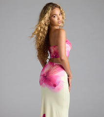 Sandy Shores Tropical Floral Crop Top