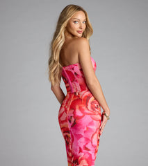 She Came to Slay Floral Corset Tube Top