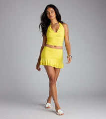 Sunny Oasis Halter Crop Top