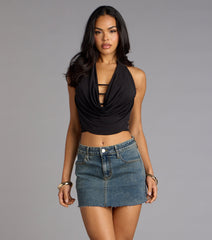 Weekend Crush Cowl Neck Crop Top