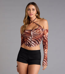 Wild Streak Cold Shoulder Crop Top