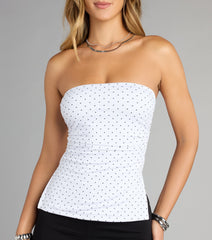Spotted And Sassy Side Slit Tube Top