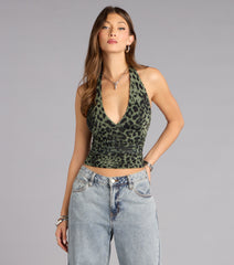 Untamed Mood Leopard Halter Top