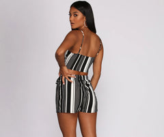 Chic In Stripes Crop Top