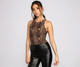 Sassy Style Snake Print Bodysuit