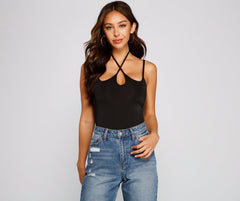 Strappy Style Sleeveless Bodysuit