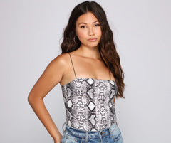 Casually Fierce Snake Print Bodysuit
