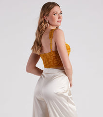 Luxe Trendsetter Velvet Burnout Corset Top