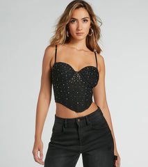 Stunned By Luxe Rhinestone Mesh Bustier