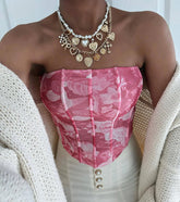 Floral Sensation Strapless Crop Bustier