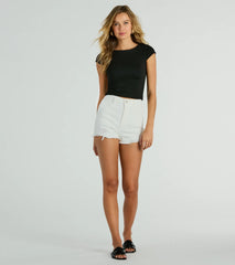 Steal The Moment Crew Neck Open Back Crop Top