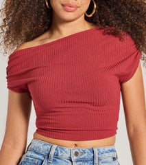 Elevated Fave One-Shoulder Short Sleeve Top