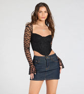 Current Mood Lace Long Sleeve Corset Top
