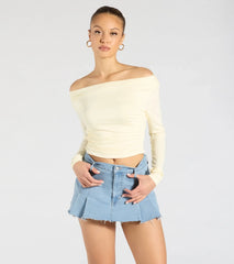 All The Love One-Shoulder Tie Back Crop Top