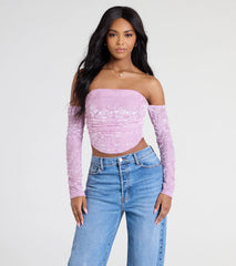 Divine Energy Off-The-Shoulder Crop Top