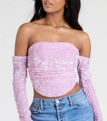 Divine Energy Off-The-Shoulder Crop Top
