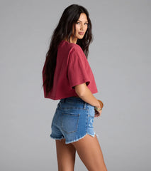 Give Me Tequila Oversized Crop Graphic Tee