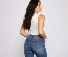 Biker-Chic Graphic Cropped Tank