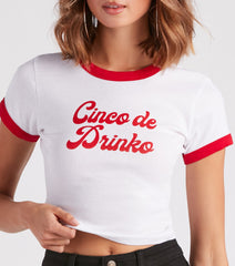 Cinco De Drinko Crop Graphic Tee