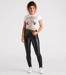 Born To Rock Graphic Slash Crop Tee