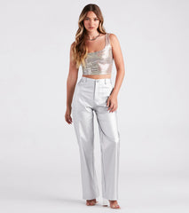 Changing Colors Sequin Iridescent Crop Top