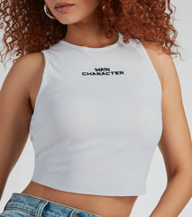 Main Character Sleeveless Tank Crop Top