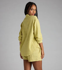 Summer Mode Button-Down Cotton Top