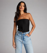 Tie It Up Strapless Lace Up Corset Top