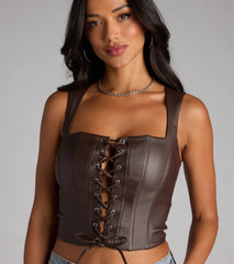 No Rules Just Looks Lace-Up Corset Top
