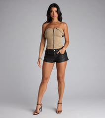 Zip It Up Foldover Tube Top