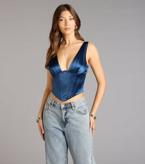 Midnight Muse Satin Corset Top