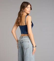 Midnight Muse Satin Corset Top