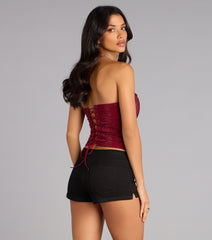 Glitz Game Tube Rhinestone Corset Top