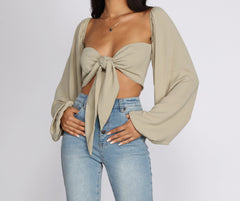 Issa Vibe Tie Front Crop Top