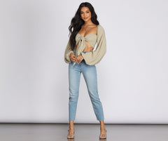 Issa Vibe Tie Front Crop Top