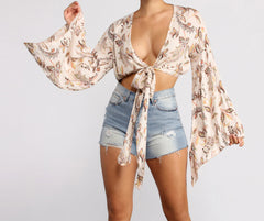 Boho Honey Tie Front Gauze Top