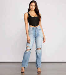 Hook and Eye Corset Crop Top