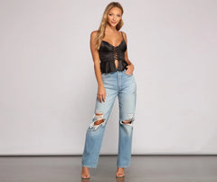 Stunning Sultry Satin Corset Top