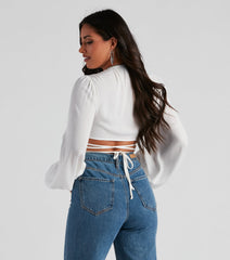 Heat Wave Gauze Wrap Tie Crop Top
